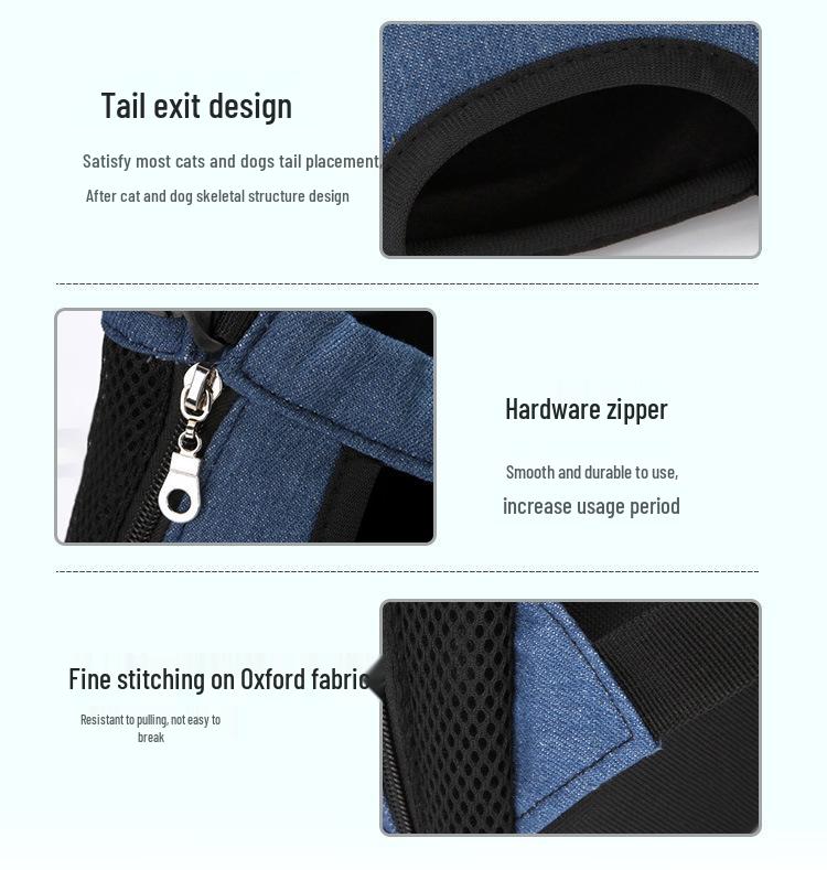 Portable Double Shoulder Pet Backpack - Oxford Cloth for Cats & Dogs