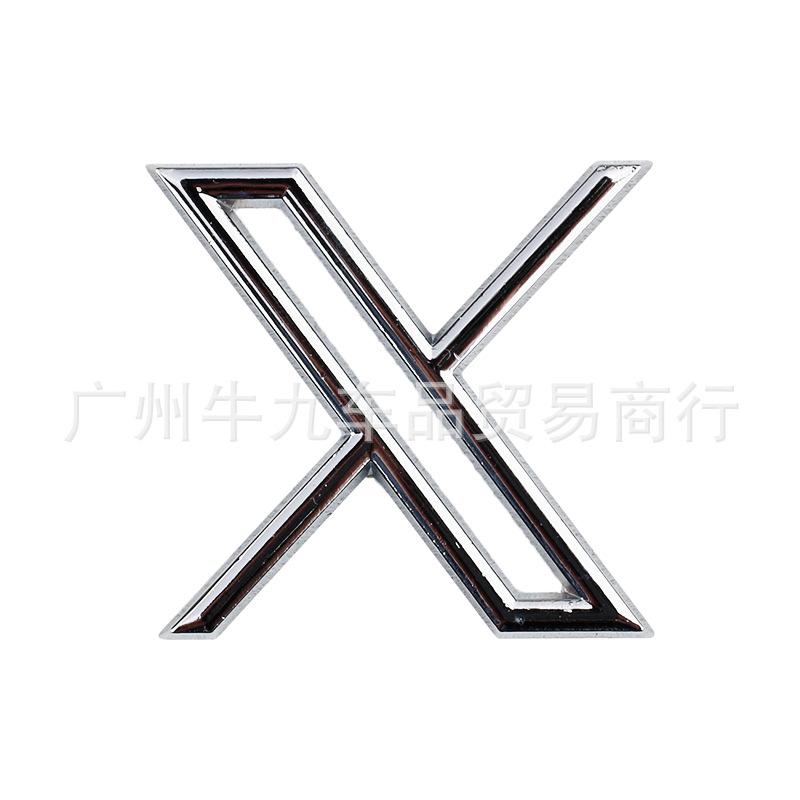 Suitable for Tesla modification X logo body labeling car personalized metal decoration X upgraded version trunk sticker