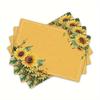 Elegant Sunflower Pattern Placemat - 2D Flat Kitchen and Dining Room Decoration, Suitable for Home, Hotel, Cafe, Country Farmhouse Dining Table. Hand