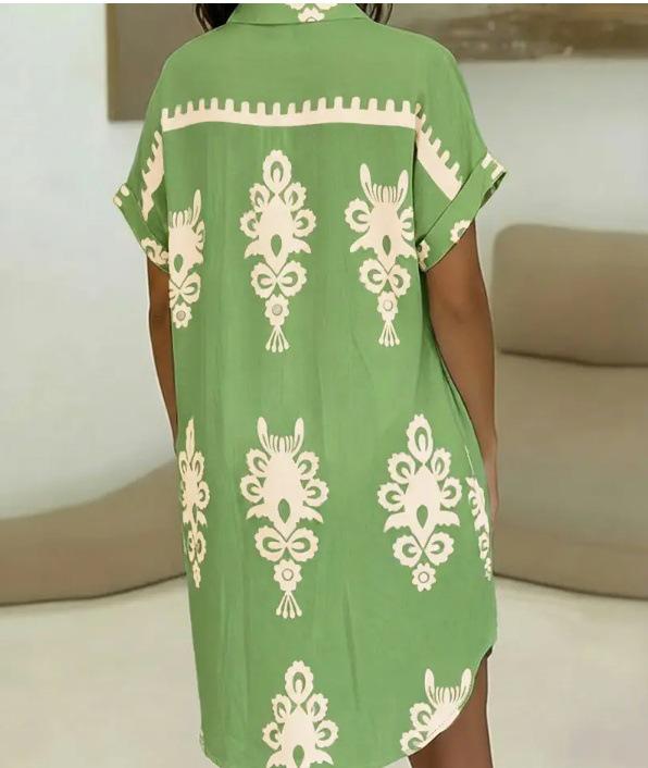 2026 Summer Plus Size Multi-color Personalized Fashion Shirt Dress