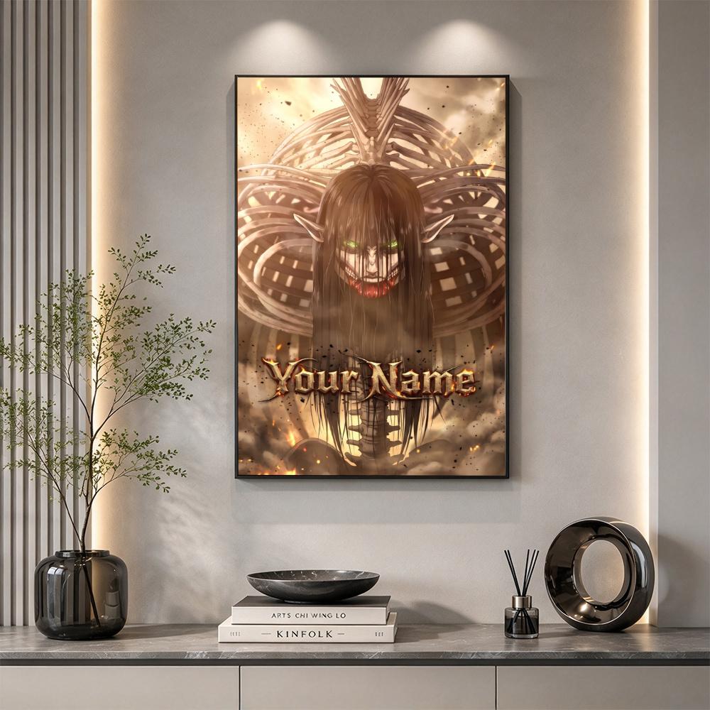 Attack Titan Personalized Text Diamond Painting Round Diamond Mosaic Rhinestones Diamond Embroidery Craft Kit Wall Decor Without Frame