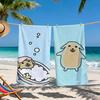 N-Nudaeng Hund Strandtuch, Anime Meme Süßes Design Weiche Mikrofaser Schnelltrocknend für Schwimmbad Baden Heimdeko Urlaub