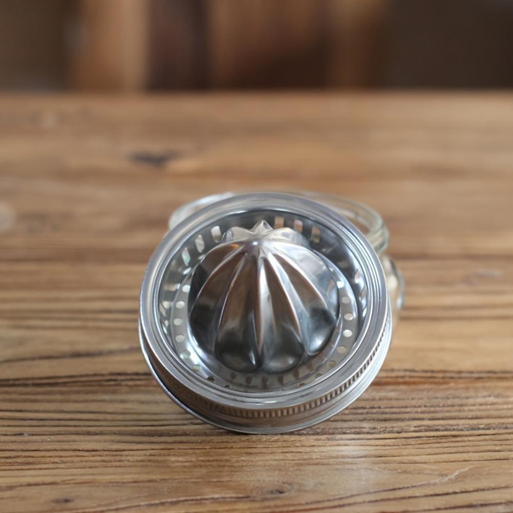 1PC Juice Juicer Stainless Steel Lemon Orange Grape Grapefruit Juicer Mason Jar Manual Juicer Cover
