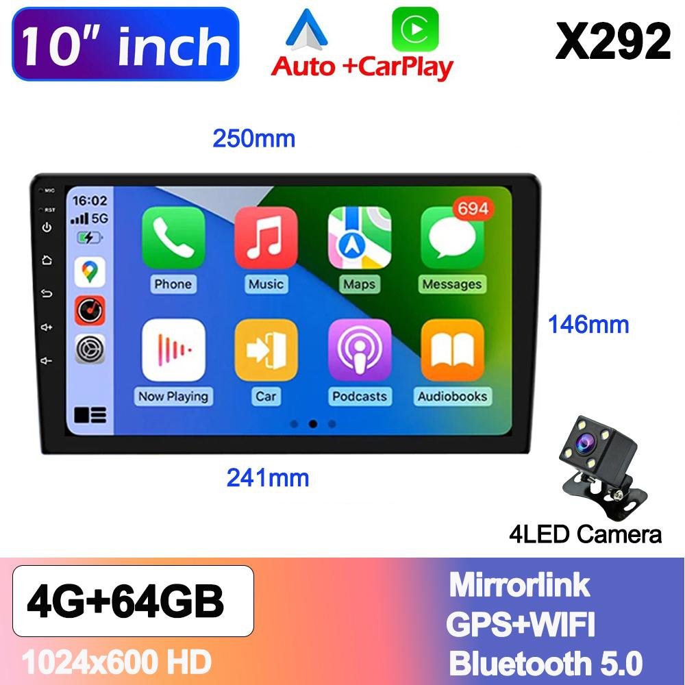 Universal 7 9 10 Inch Multimedia Player GPS WIFI Wireless CarPlay Android Auto 2Din Car Radio FM BT Radio Stereo Receiver Player