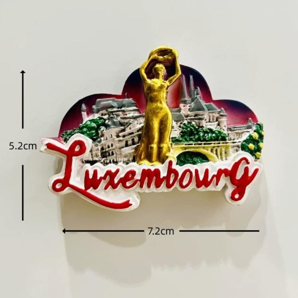 Luxembourg Fridge Magnets Tourism Souvenir Handicraft Resin Refrigerator Magnets Sticker Collection Home Decoration Gift