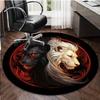 Yin Yang Red Yellow Lion Round Rug Nonslip Area Rug Office Chair Mat Carpet For Living Room Bedroom Home Decor