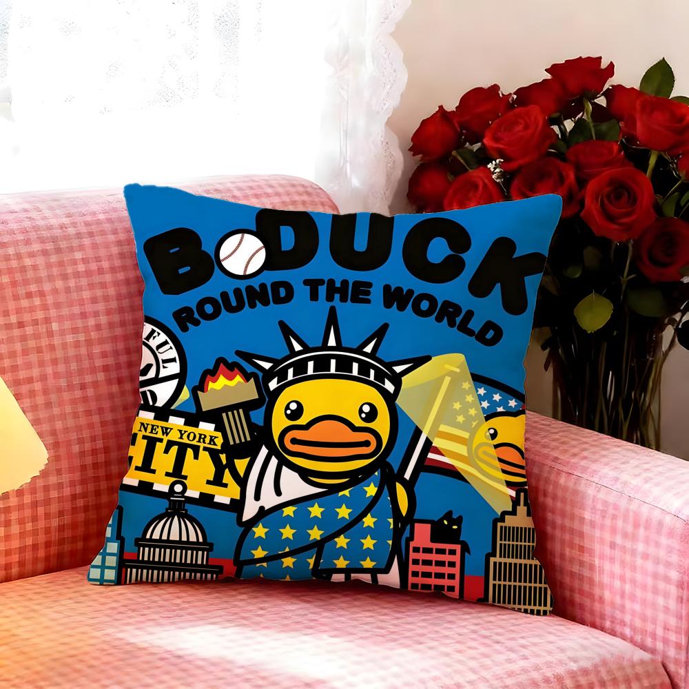 Cute Brand B-B.Duck Cushion Cover Premium Soft Pillowcase Skin-Friendly Breathable Multi-Purpose For Home Office Travel