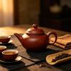 Chaozhou Da Hong Pao Zini Purple Clay Teapot - Small Horizontal Kung Fu Brewing Set