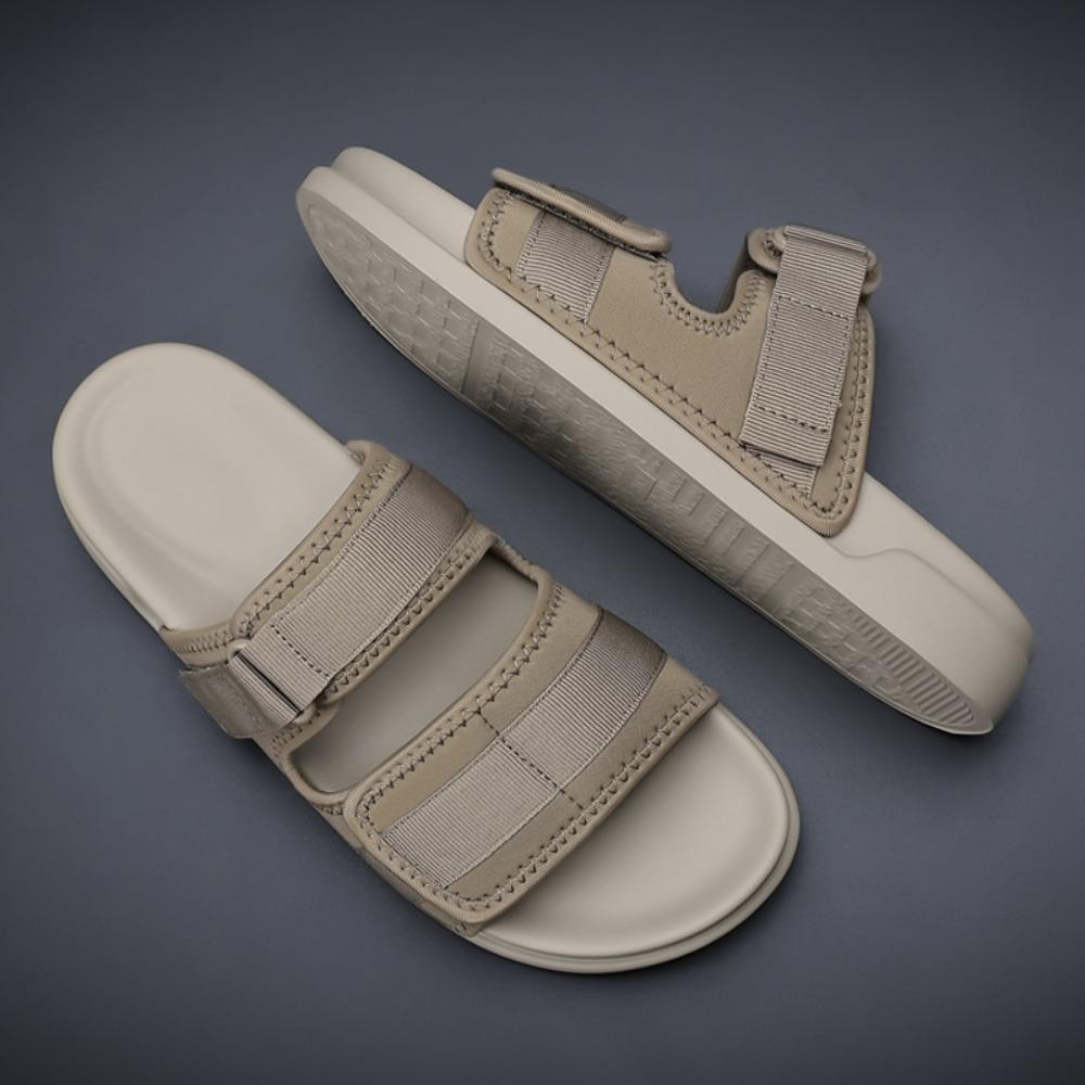 Men's Slippers Summer New Trendy Fashion Versatile One Word Drag Wear Soft Soled Beach Shoes Summer Men Sandals