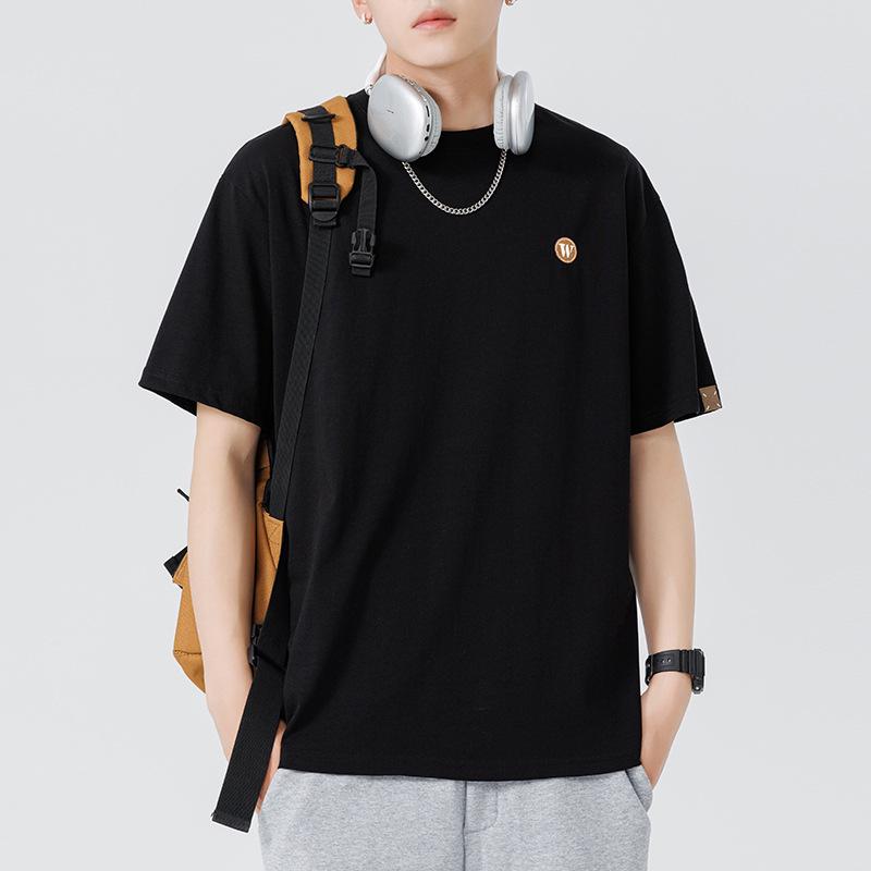 Kunhai Pengyun Pánské bavlněné tričko s krátkým rukávem - Letní trendy, volný střih s výšivkou písmen