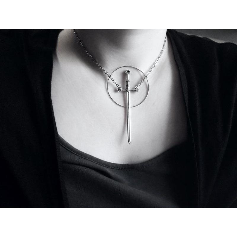 Retro Dagger Sword Pendant Necklace - European & American Style