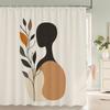 Modern Simple and Abstract Woman Shower Curtain 3D Printed Bathroom Curtain Waterproof Fabric Home Decoration Curtain With Hooks