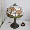 12-Inch Pink Tulip Colorful Stained Glass Table Lamp Christmas Atmosphere Lampshade Living Room Bedroom Decorative Lighting