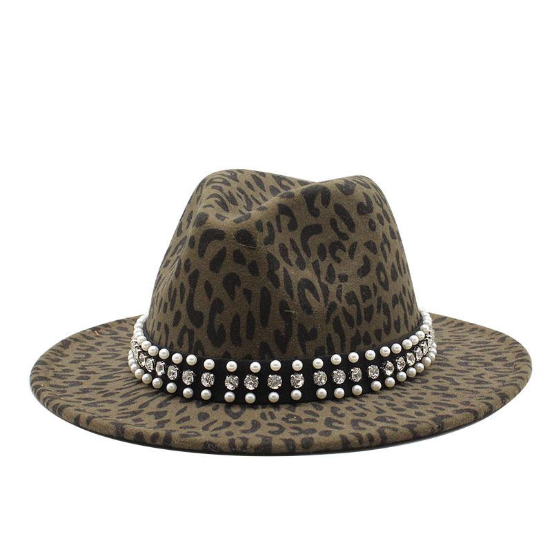 Leopard Print Black Woolen Top Hat Jazz Hat Children