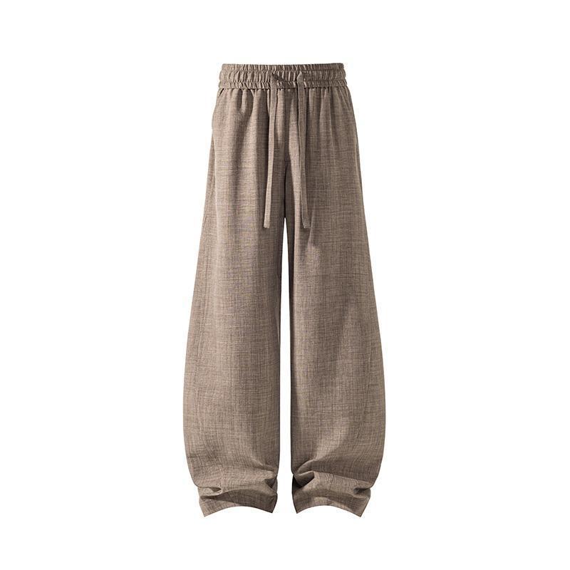 Thin loose retro high-end trendy brand simple new straight wide-leg trousers drape casual trousers for men and women