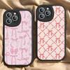 Pink Sweetheart Bowknot Cute Phone Case Hard Leather For IPhone 16 15 14 13 12 Mini 11 14 Pro Max Xs X Xr 7 8