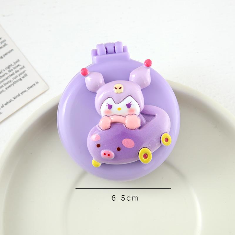 Cute Cartoon Folding Massage Comb for Girls - Portable Round Air Cushion Design