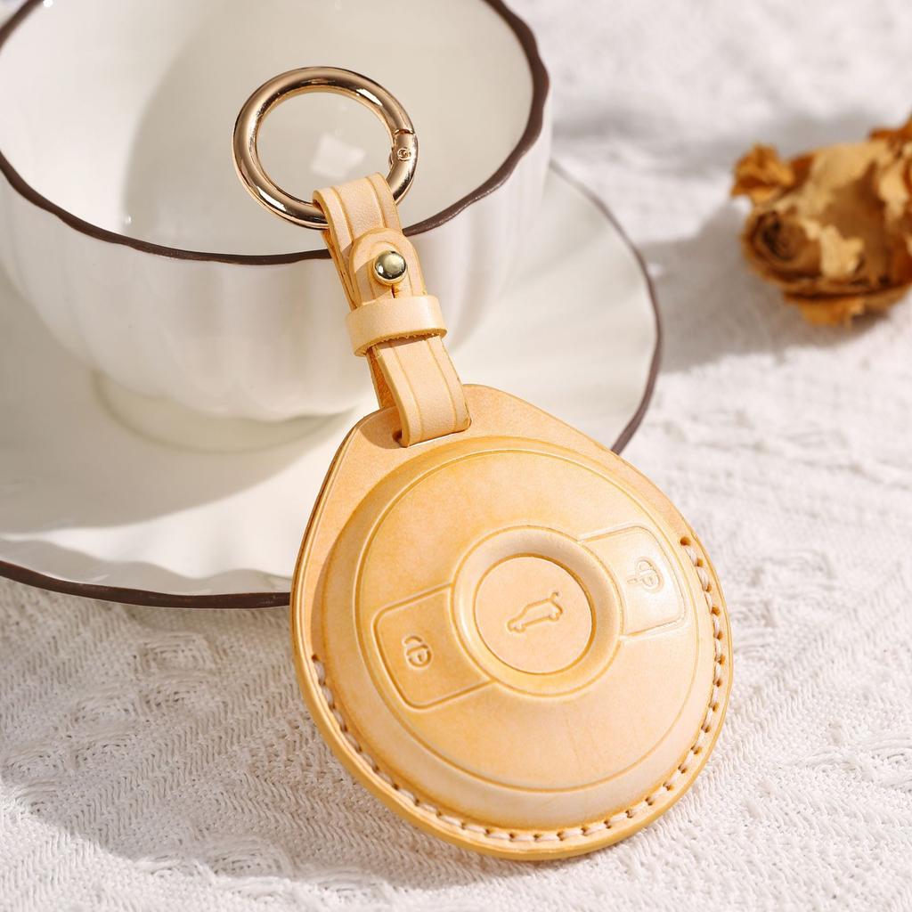 Applicable To Mercedes-Benz Smart Elf No. 1 Key Cover Smart No. 1 Key Bag Leather Inner Decoration Women'S Keychain