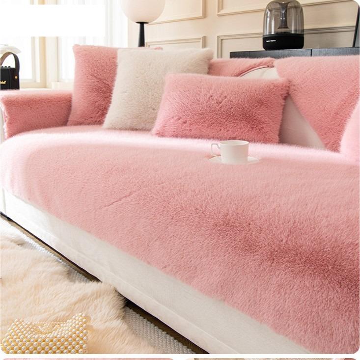 1PC Sofa Cushion French Plush Winter Thickened Non-slip Seat Cushion Simple Modern Full Cover Towel Suitable for Autumn Winter