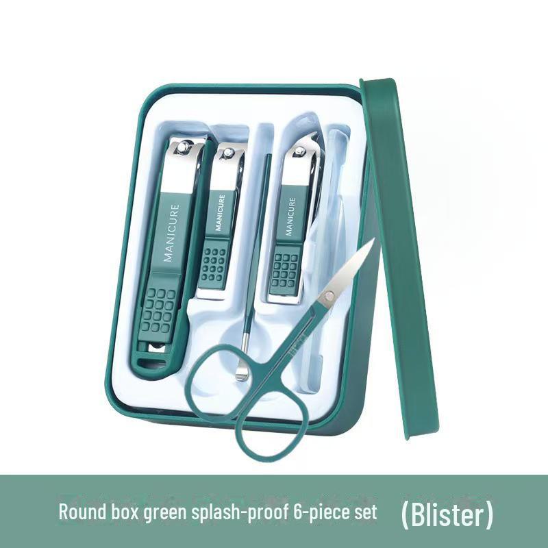 

Набор маникюрных кусачек для ногтей: Подарочная коробка для дома унисекс six-piece, anti-flying cheap style темно-зеленого