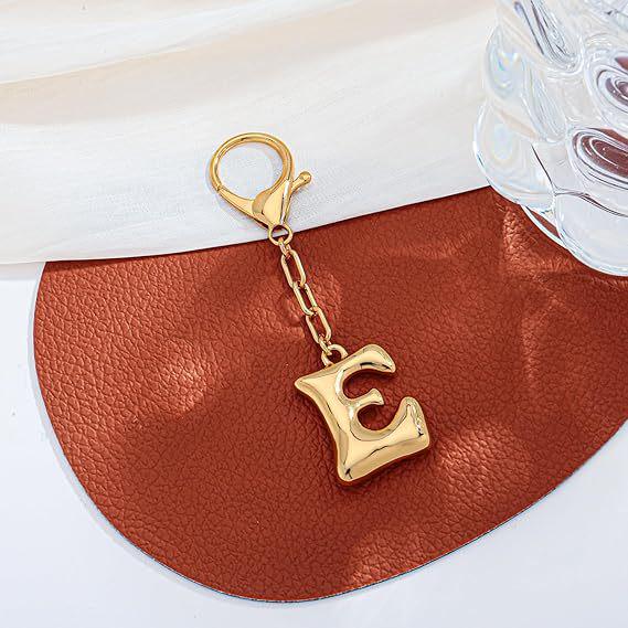 26 Alphabet Keychain: 18K Gold-Plated Pendant - Elegant Niche Design
