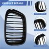 For BMW 5 Series E39 1999-2003 Compatible Car Front Hood Grille Mesh Kidney Grill Replacement Part