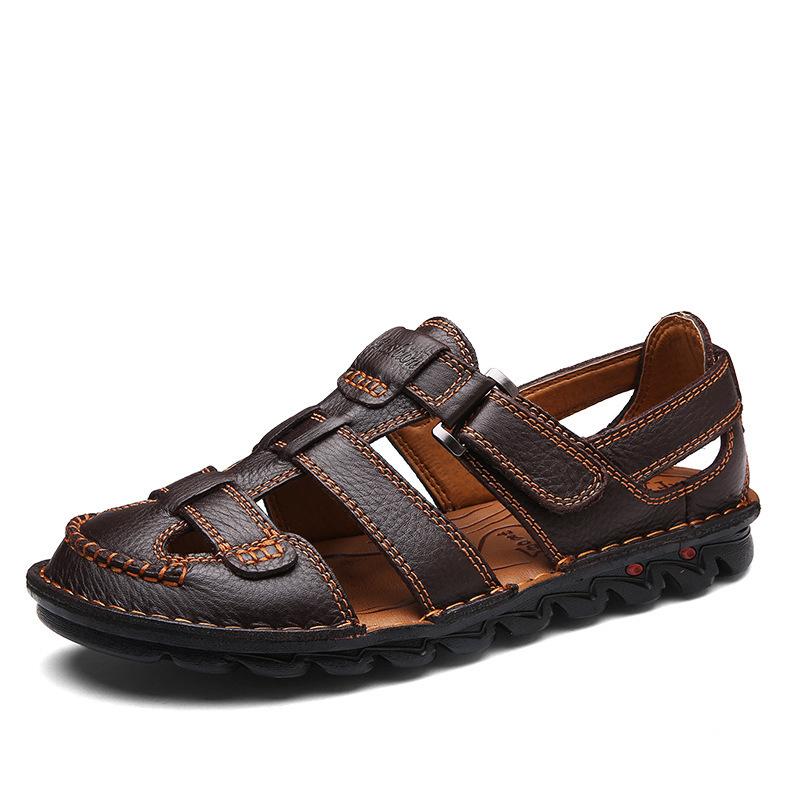 Summer Men's Sandals Foreign Trade Large Size Leather Sandals Casual Fashion Men's Sandals Dad Elderly Shoes Men's Sandals