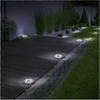 Set of 10 solar discs with LED garden spots to plant
