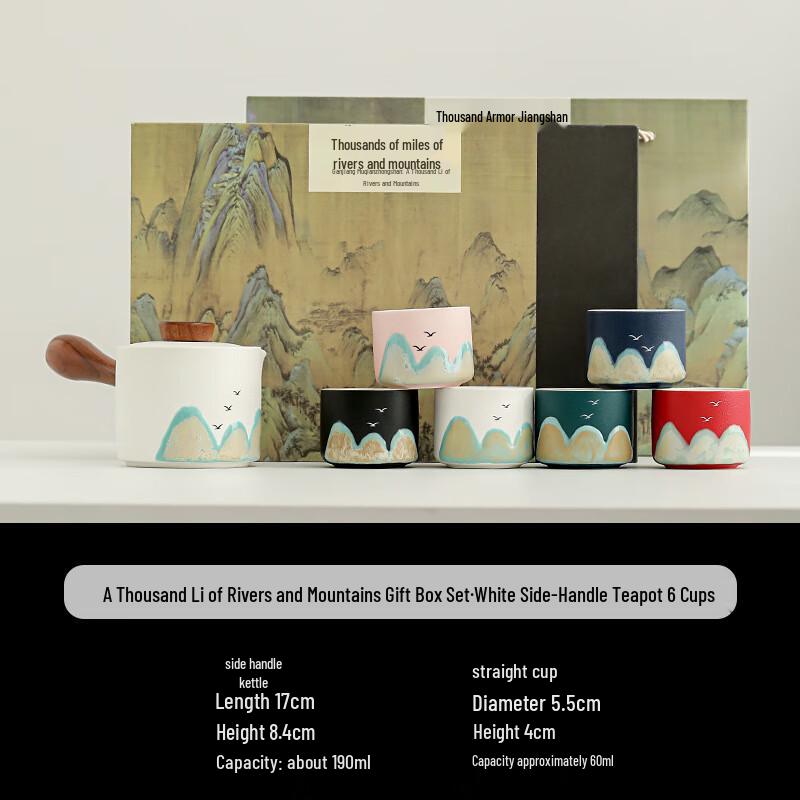 A Thousand Miles of Rivers and Mountains Hand-painted Kung Fu Tea Set