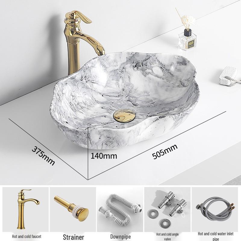 Tengxiang Ivory White Ceramic Marble Countertop Single Hole Top-Mount Sink