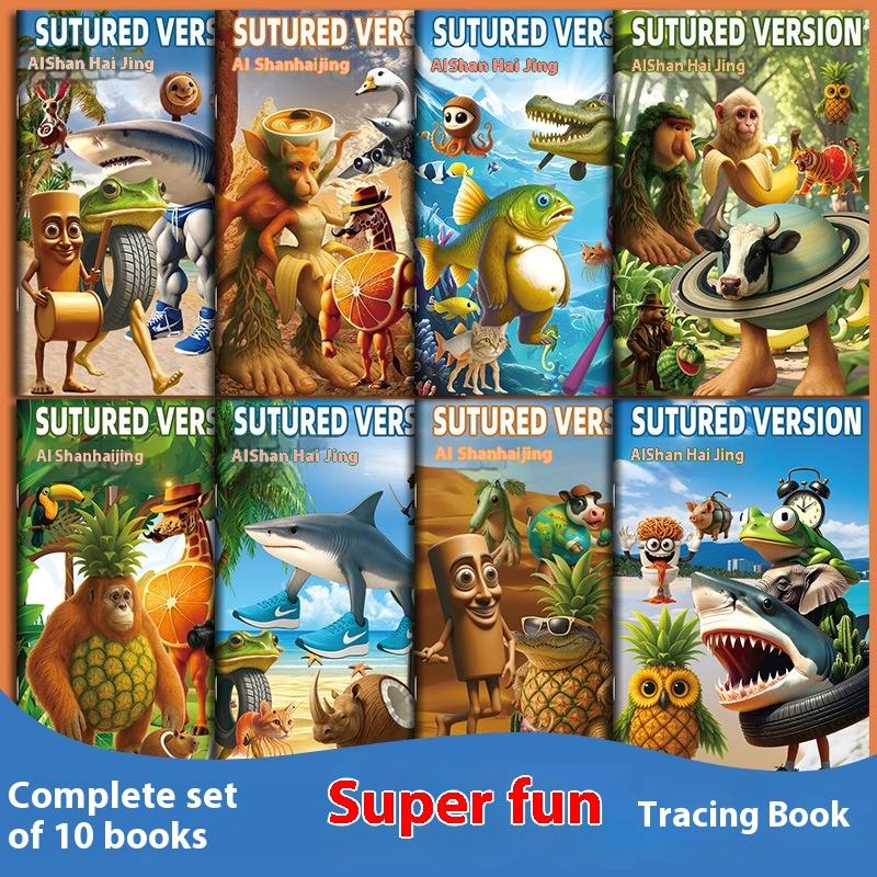 10Pcs Anime Game Tung Tung Tung Sahur Coloring Drawings Stationery Italian Brainrot Coloring Books Funny Tralalelo Stick Figures