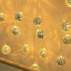 LED Spiegelkugel Lichterkette 3 Meter 20 Lämpchen Mosaikk Kugel Dekoratives Licht für Innen Außen