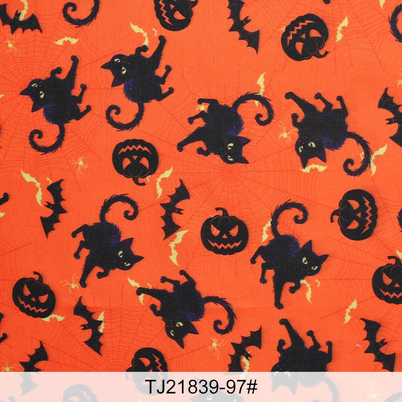 0.5m/1m/5m Pumpkin Halloween Printed Fabric for Halloween Decorative Cloth Tablecloths Door Curtains Handmade DIY Sewing Fabrics