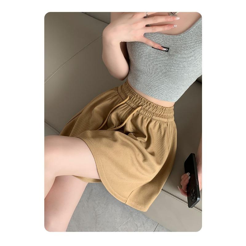 Sports Shorts Women's High Waist A Line Thin Wide Leg Skirt Small Casual Pleated Skirt Pants