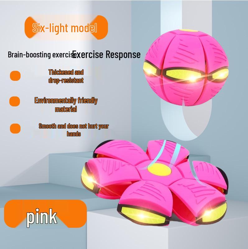 Magic Flying Saucer Ball: Deformable Outdoor Stomp Toy with Lights for Kids