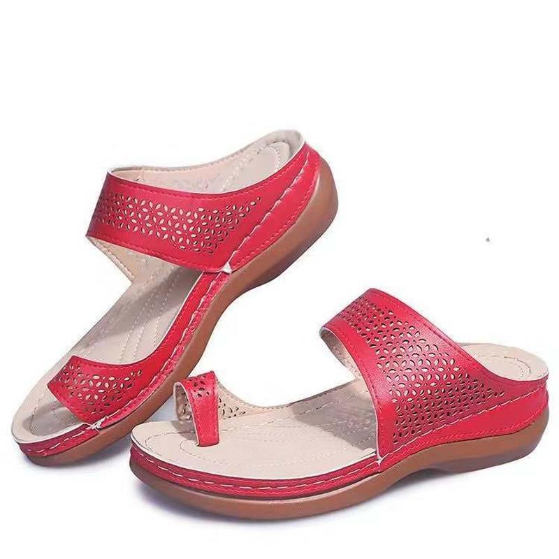 2024 Fashion Women's Slippers Comfortable Platform Flat Sandals Breathable Shoes Hollow Flip Flops Orthopedic Bunion Corrector