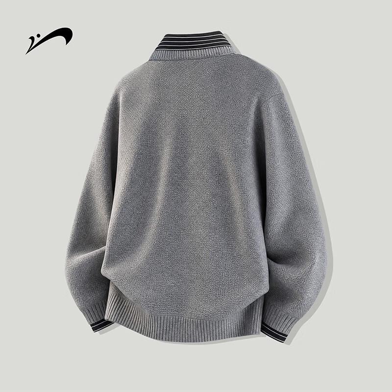 Guirenniao Men's Fake Two-Piece Knitted Cardigan