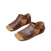 2026 Sommer Neue Außenhandels Britischer Stil Handgemacht Klettverschluss Offene Zehen Sandalen