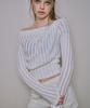 DEAR,ME Shirred Off-Shoulder Knit Top [White]