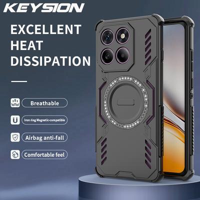 KEYSION Hollow Heat Dissipation Case for Motorola Edge 60 Pro 5G Magnetic Cooling Shockproof Phone Cover for Edge 60 S 60 Fusion