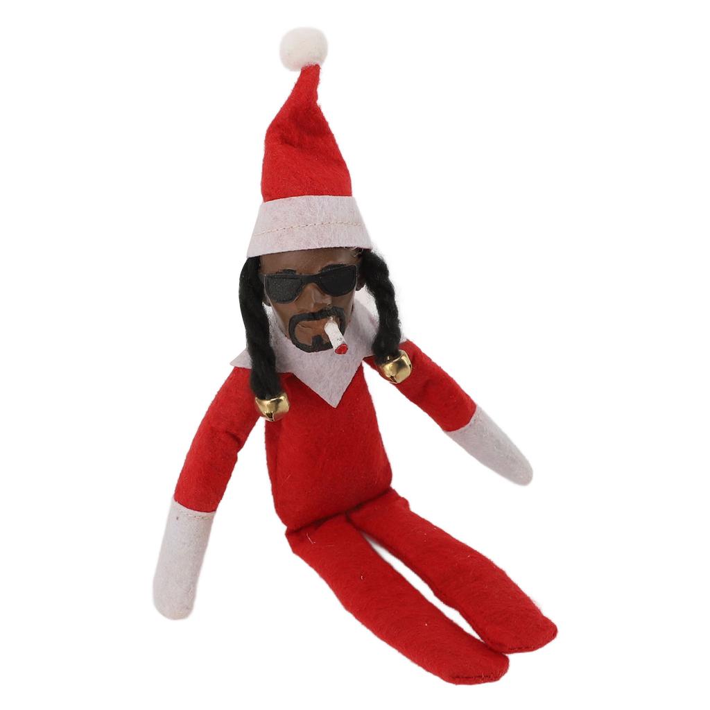 Bambola Elfo Nero di Natale Resina Feltro Giocattolo Bambola Hip Hop Ornamento Natalizio per Casa Festa Portico