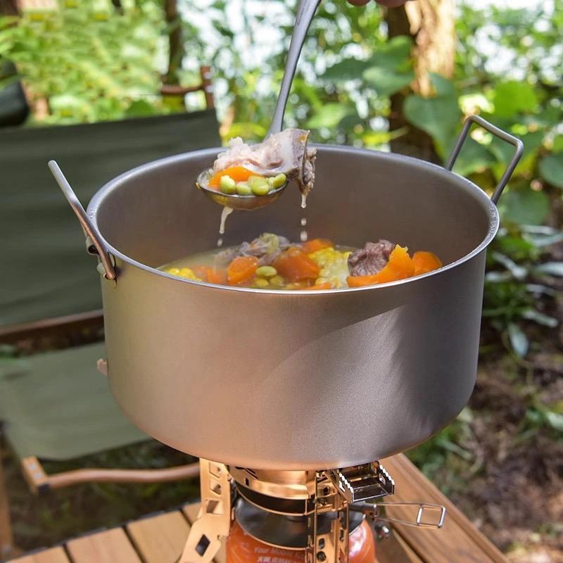 Outdoor Kochtopf Große Kapazität 1,8L Fermenter Titan Topf Hänge Topf mit Deckel Ultraleicht Tragbar Camping Wandern Rucksack