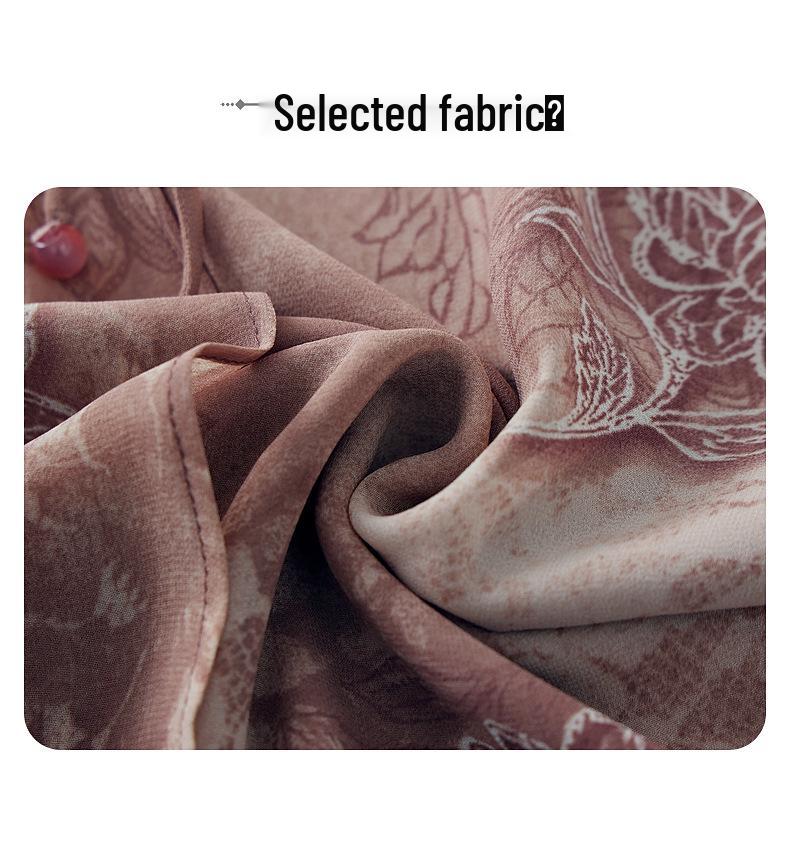 Summer 2025 Chiffon T-shirt & Blouse Set for Middle-Aged & Elderly Women - Fashionable Short-Sleeve Two-Piece