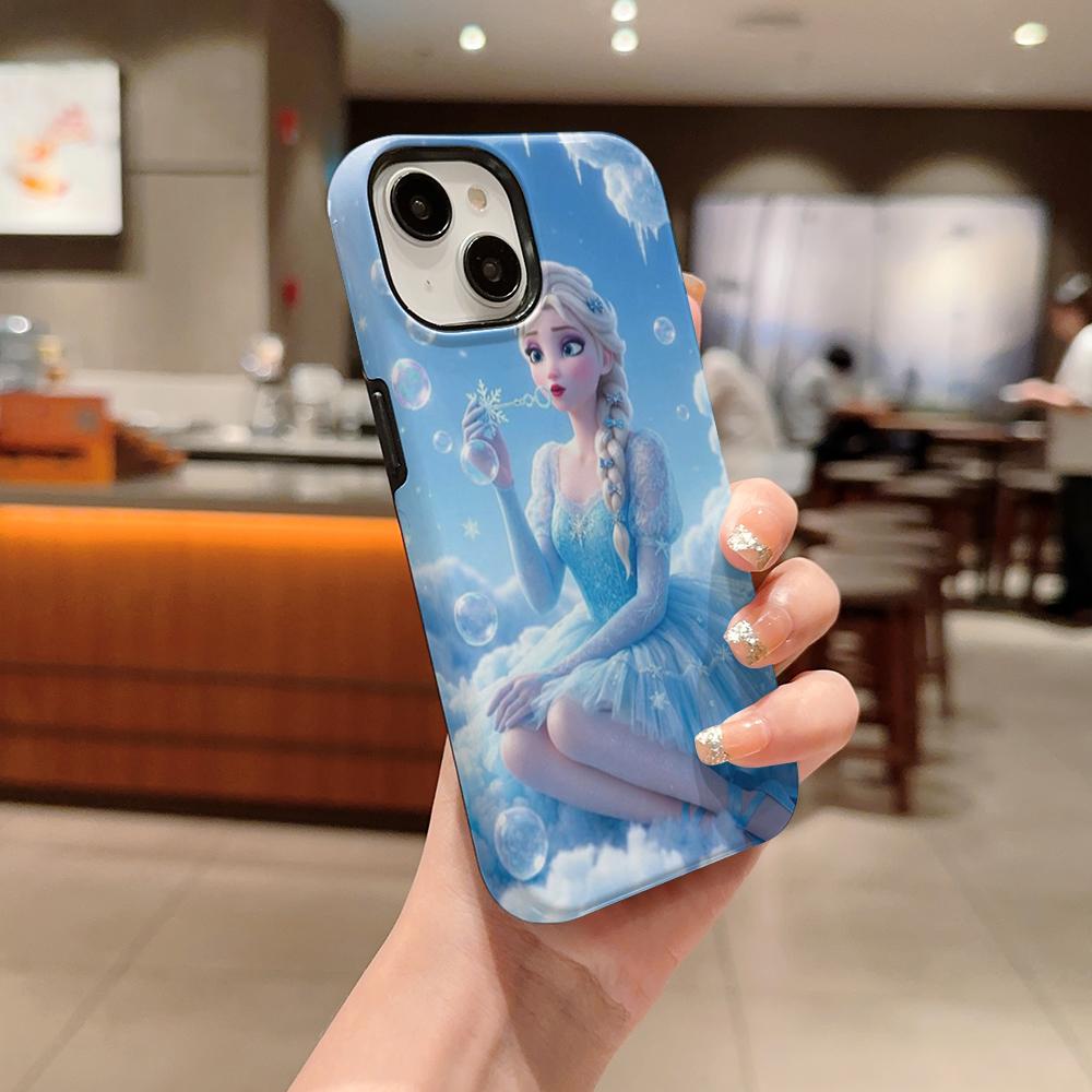 Frozen Elsa Double Layer Phone Case, Compatible with iPhone X/SE/7/8/11/12/13/14/15/16/17 Pro Max Plus