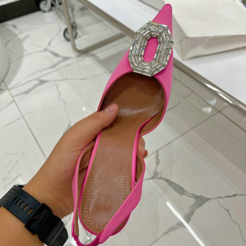 Fashion 2025 Women Pumps Rhinestone High heels Woman Party High-Heeled Rhinestone Buckle Stiletto Silver Women's Daily Sandals
