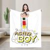 Astro Boy Character Mighty Atom Blanket Animation Flannel Vintage Warm Throw Blanket for Home Restaurant Autumn/Winter Office