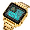 Reginald Watches for Men Fashion Trend Multifunction Outdoor Sports Watch LED Large Digital Display Chronograph Stainless Steel Square Watches