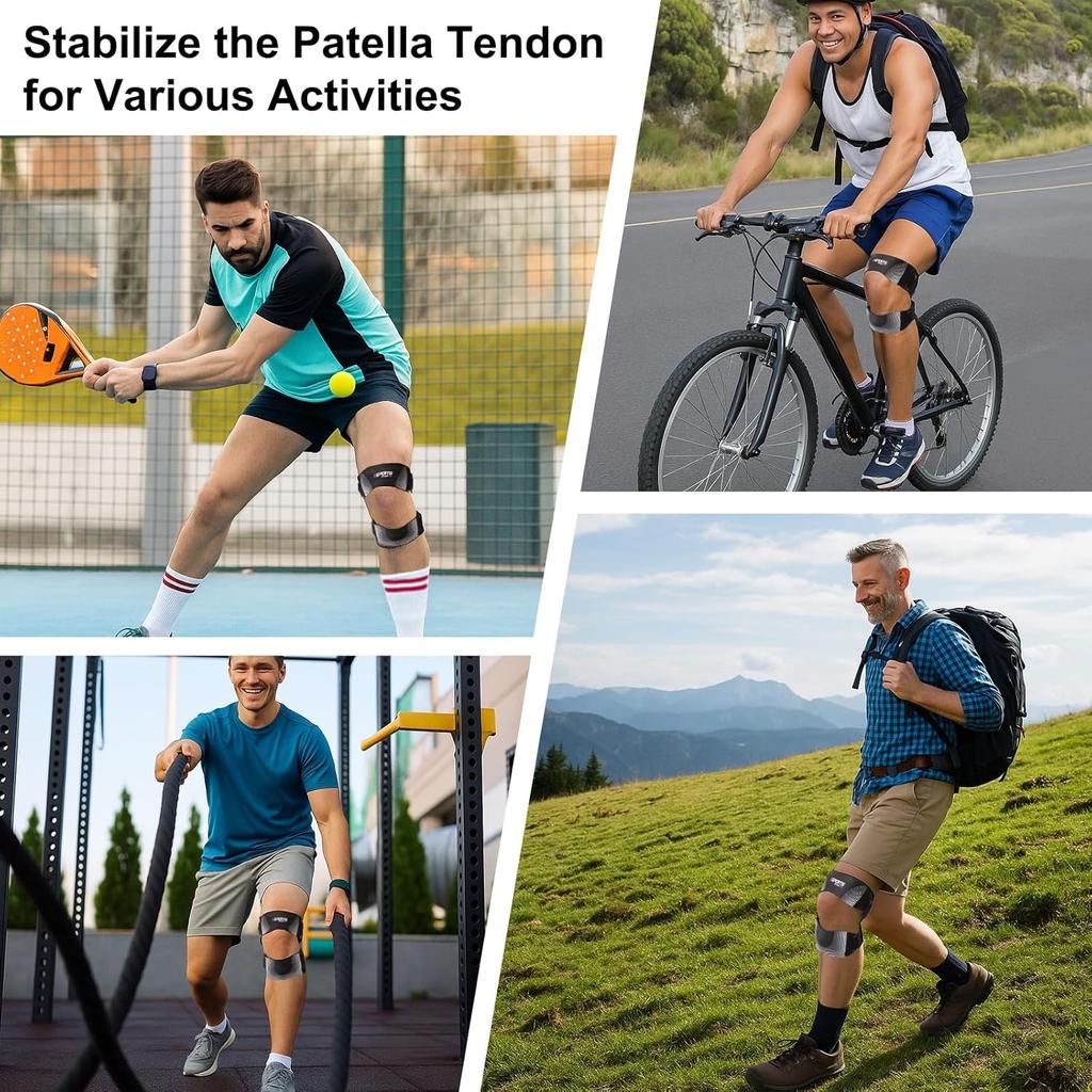 Patellar Tendon Support Strap, Adjustable Patella Band Knee Brace for Men & Women Relief Knee Pain, Patella Stabilizer Knee