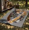 3D Tiger Print Area Rug Pattern Floor Carpet Non Slip Washable Mat Cool Wildlife Decor Rug For Living Room Bedroom Indoor Home