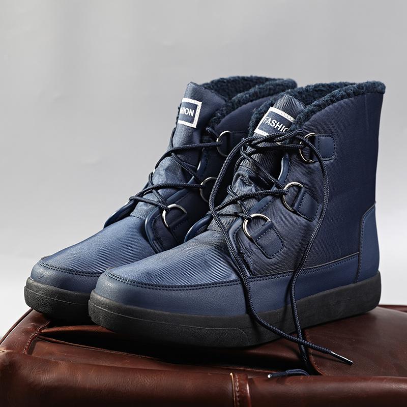 Обувь для мужчин Зимние теплые ботинки для отдыха на природе Нескользящая платформа — фото 9